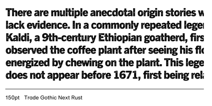 Trade Gothic Next Rust Font Poster 3